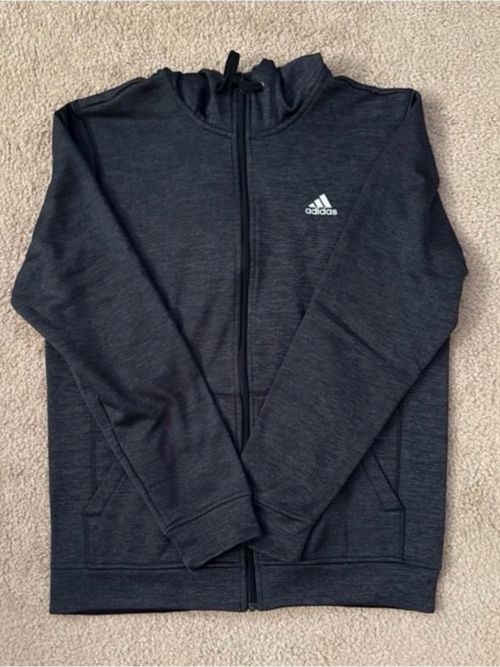 adidas Dark Gray Full-Zip Athletic Jacket